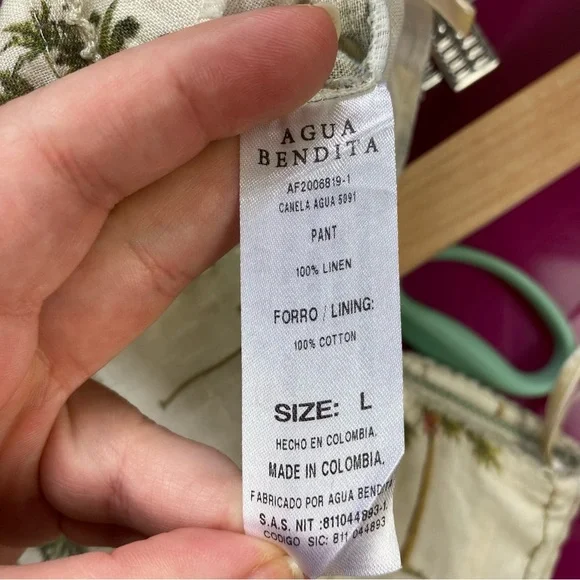 Agua Bendita Herbarium Linen Palm Print Pants - Picture 12 of 12